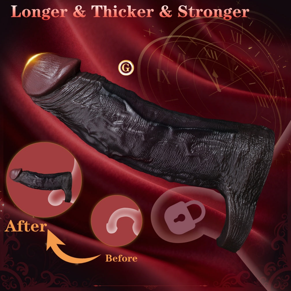 Realistic Full-Wrap Silicone Penis Sleeve & Extender - Solution for Girth, Length, and Endurance