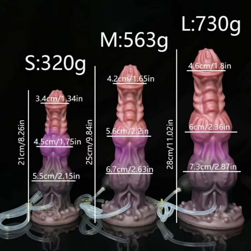 Squirting Fantasy Silicone Dragon Dildo – Vaginal Masturbation Tool with Swelling Texture and Fake Cum Injection