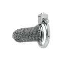 Lightweight Full-Metal Chastity Cage – Chainmail Front, Alloy Ring, Built-in Lock，40–63mm Ring