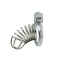 Lightweight Metal Chastity Cage – Steel Ring-Style Front, 40–63mm Adjustable Alloy Ring, Built-in Lock