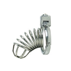 Lightweight Metal Chastity Cage – Steel Ring-Style Front, 40–63mm Adjustable Alloy Ring, Built-in Lock