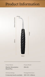 Roomfun Electric Shock Prostate Massager – 5-Level E-Stim Wand with 4 Interchangeable Heads