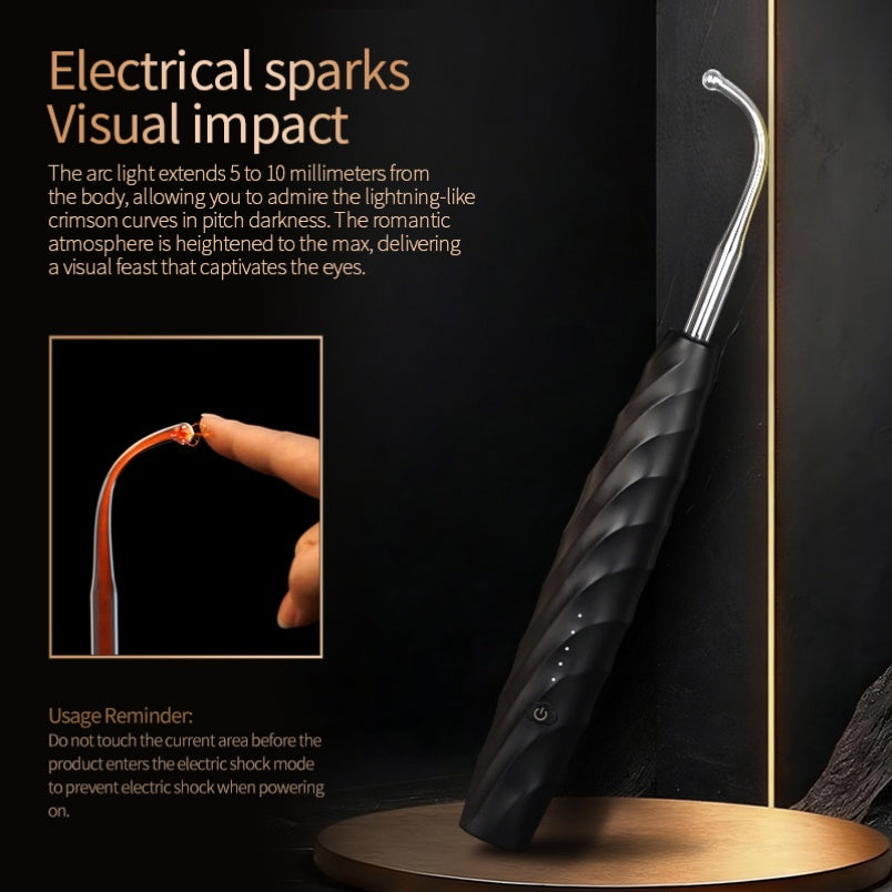 Roomfun Electric Shock Prostate Massager – 5-Level E-Stim Wand with 4 Interchangeable Heads