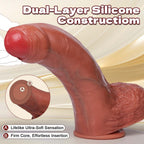 Dual-Layer Platinum Silicone Huge Dildo – Realistic G-Spot Expansion Toy | S / M / L
