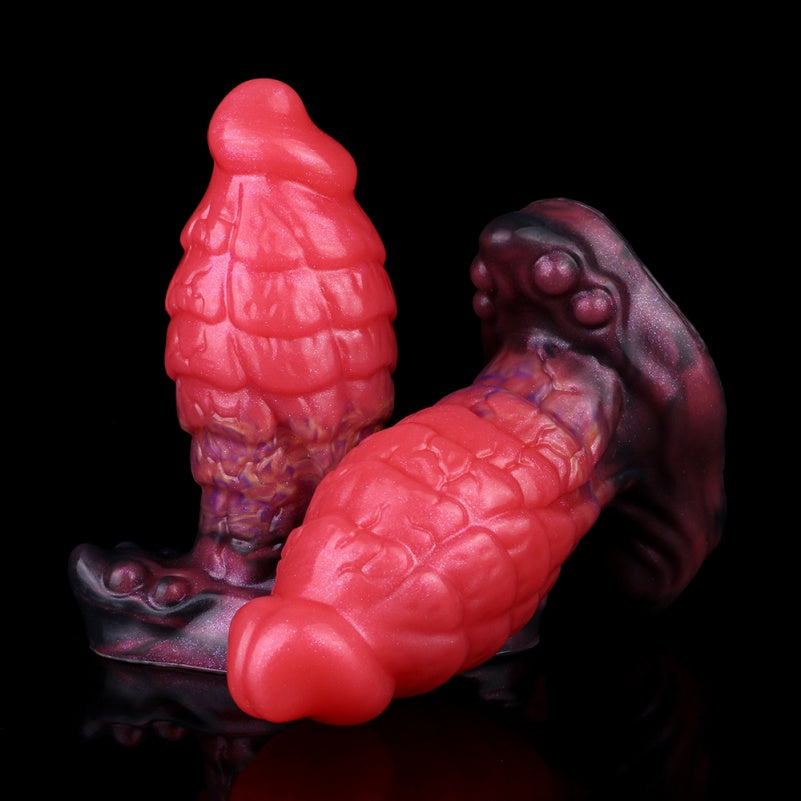 Fantasy Silkworm Cocoon Silicone Anal Plug Dildo – Deep Pressure Sex Toys with Anchor-Shaped Base