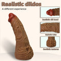 Domlust Alpha — Realistic Brown Silicone Dildo & Anal Plug | 9-Inch Riding Toy with Testicle Suction Base