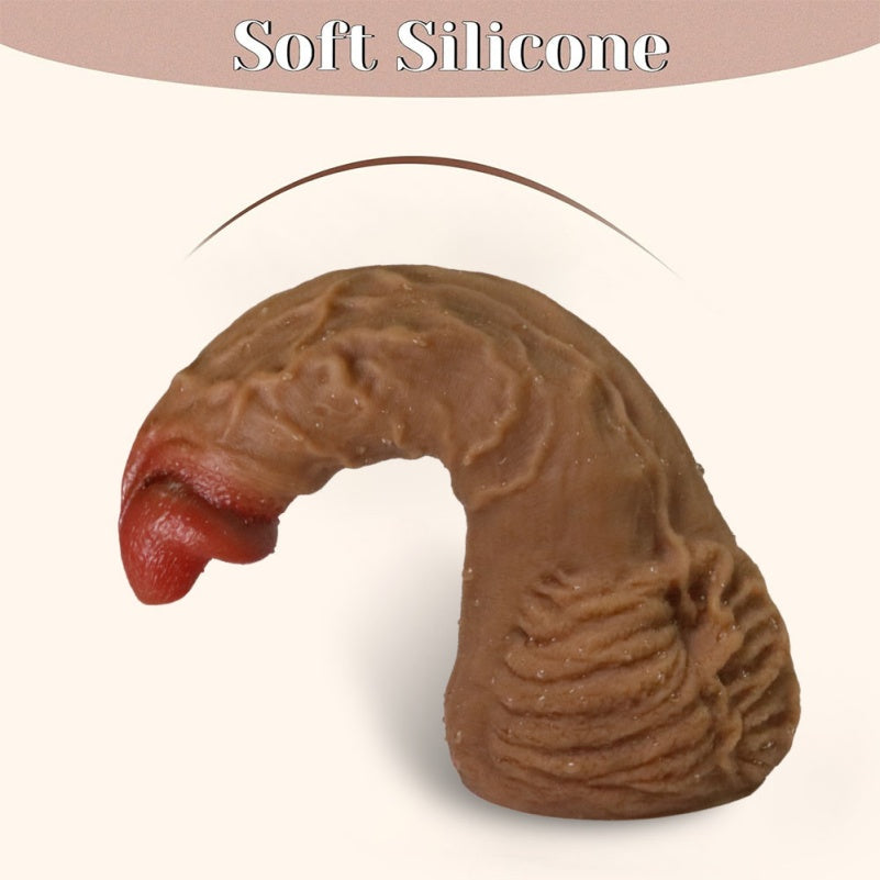 Domlust Alpha — Realistic Brown Silicone Dildo & Anal Plug | 9-Inch Riding Toy with Testicle Suction Base
