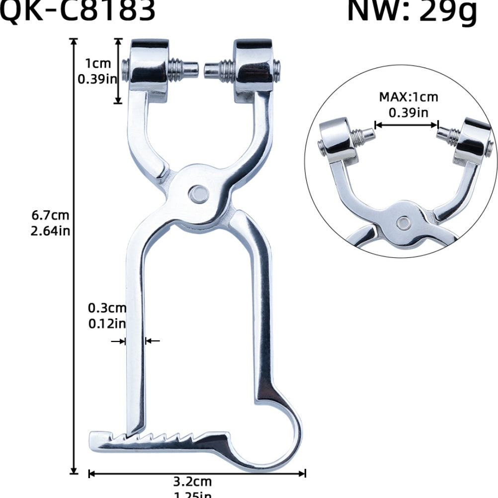 Metal Breeding Kink Nipple Clamps - Bettie Bondage BDSM Sex Toy for Dominant Restraint Play