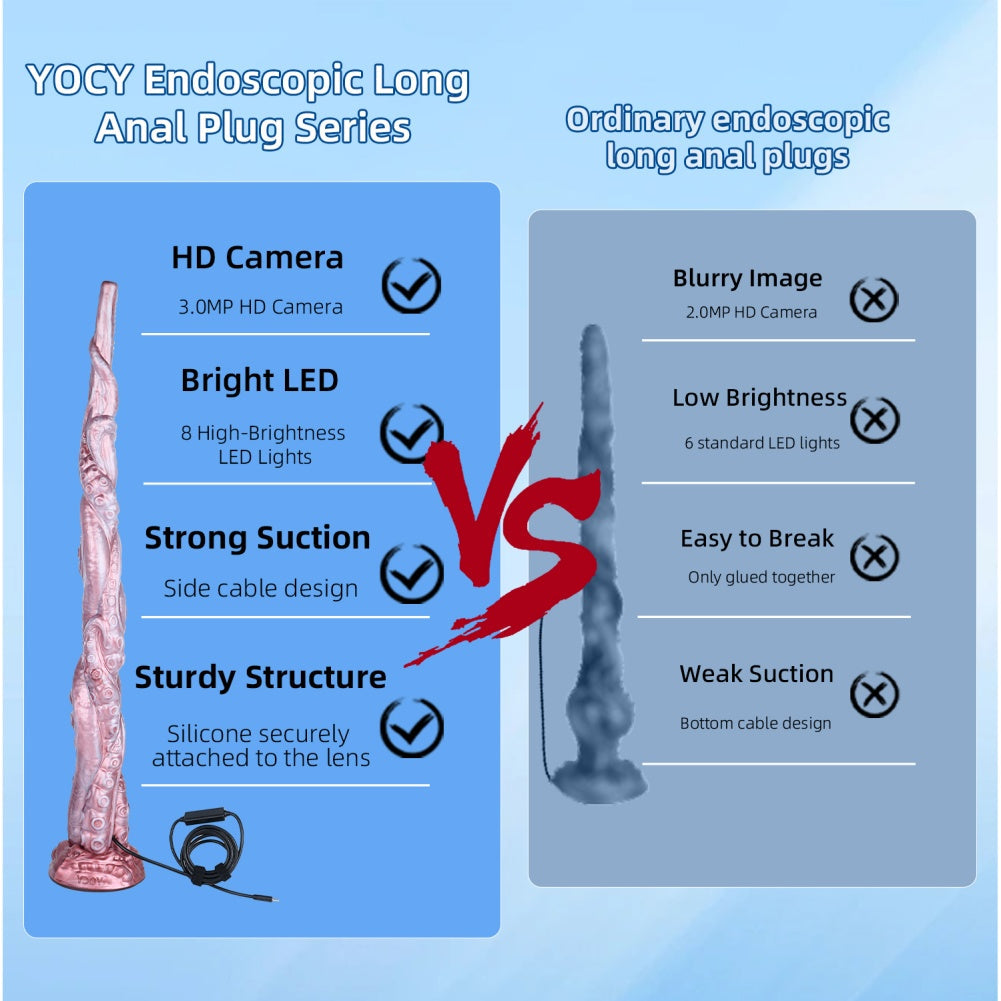 Extra Long 25 Inch Tentacle Dildo with Camera – Advanced Silicone Aliendildo for Deep Exploration
