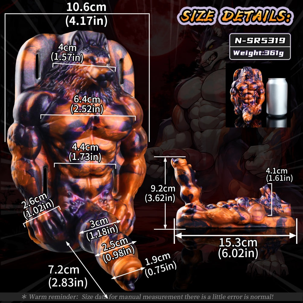 Dark Flame Wolf Lord Fantasy Beast Grinder – Platinum Silicone Vibrating Sex Grinding Toy