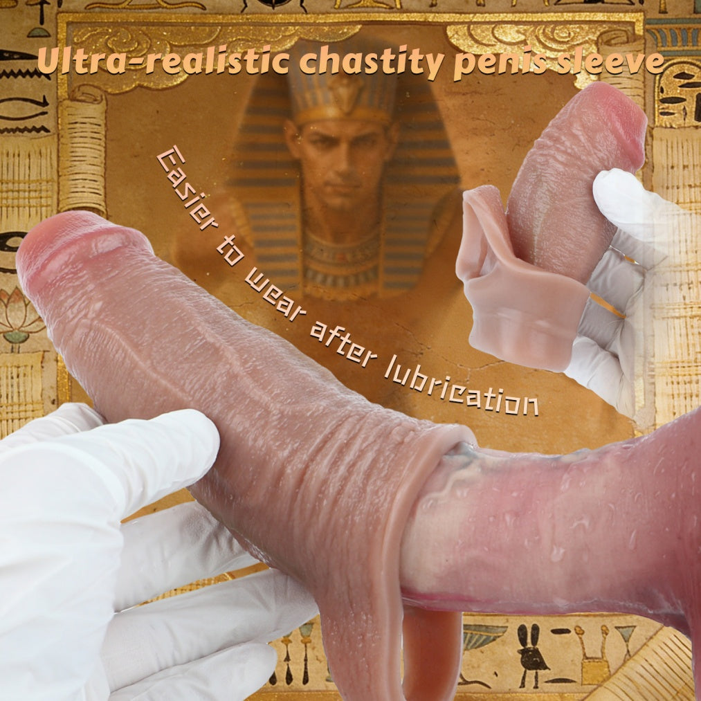 Fleshy Silicone Realistic Wearable Cock Sleeve-Enhance Erection and Delay Ejaculation Sex Toys