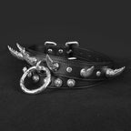 Leash Leather Strap-on Collar - Master-Slave Training Kinky Sex Toys