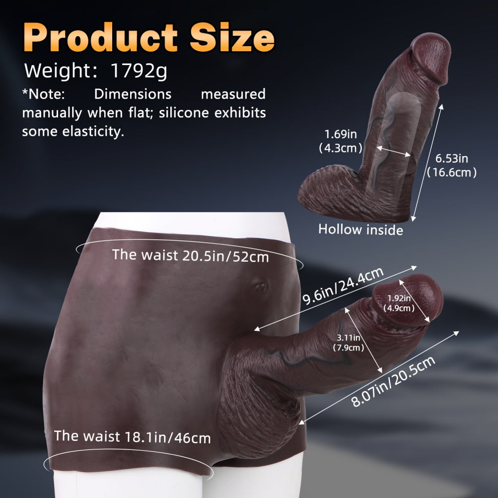 Extra Thick BBC Cock Sleeve Sheath Underwear - Male Silicone Realistic Penissleeve Extender Pants
