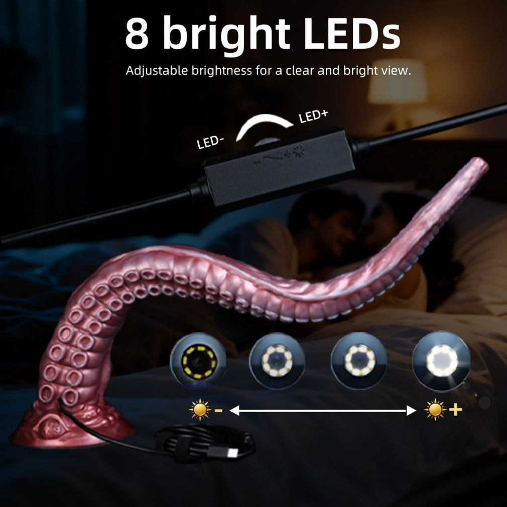 21 Inch Tentacle Dildo with Endoscope Camera - Extra Long Silicone Alien Toy for Deep G-Spot Exploration