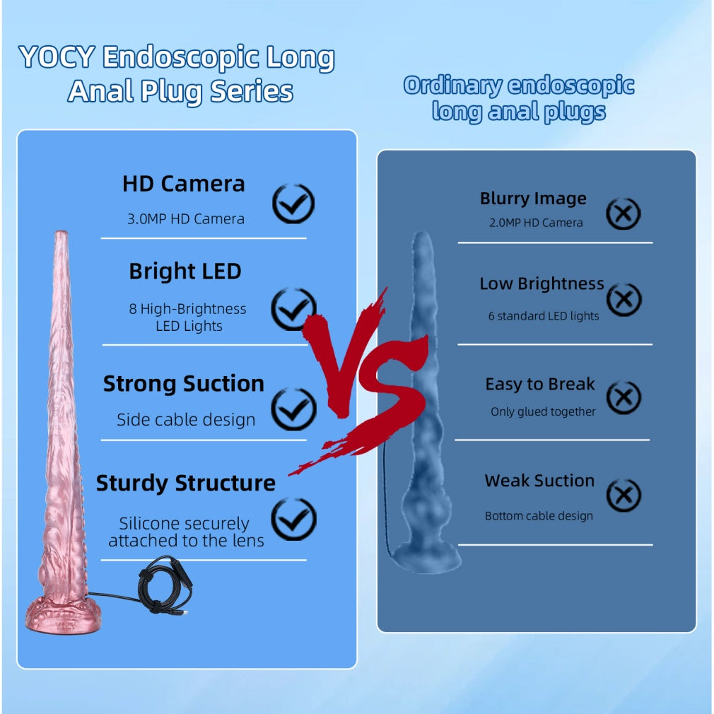 21 Inch Tentacle Dildo with Endoscope Camera - Extra Long Silicone Alien Toy for Deep G-Spot Exploration