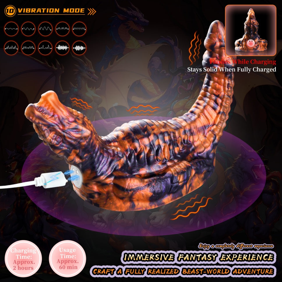 Tailflame Dragon Rider – Fantasy Beast-Themed Grinder Sex Toy | Platinum Silicone