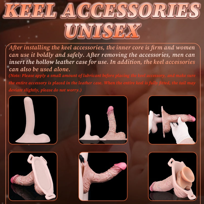 Realistic Silicone Wearable Cock Sleeve Pants – Strap-on Harness 8 inch Penis Extender