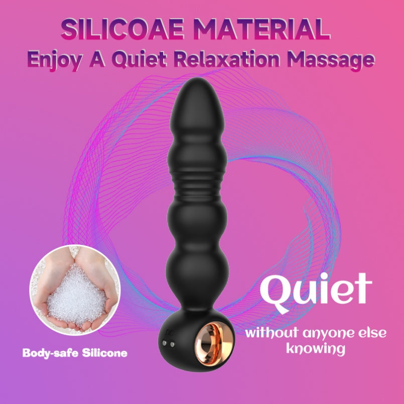 Waterproof Silicone Anal Beads Butt Plug Vibrator – Thrusting Stimulation Unisex Sex Toys