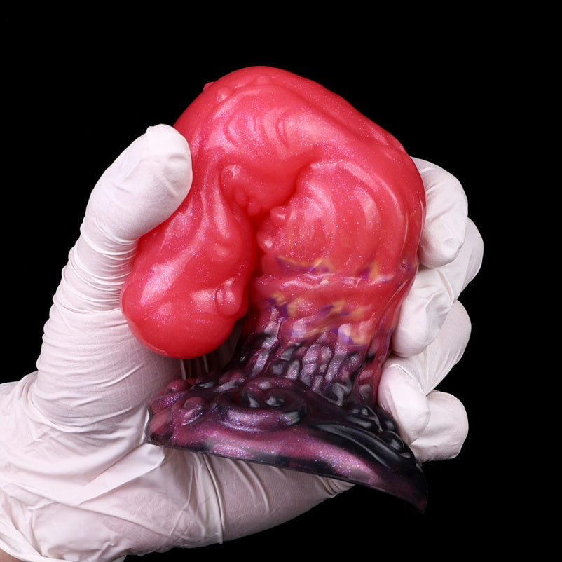 Black-to-Red Dragon Butt Plug – 5-Stage Diameter | Platinum Silicone | Fantasy Anal Stretch