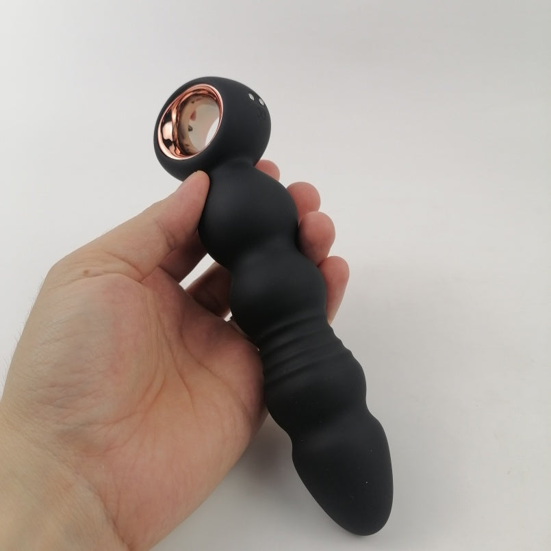 Waterproof Silicone Anal Beads Butt Plug Vibrator – Thrusting Stimulation Unisex Sex Toys