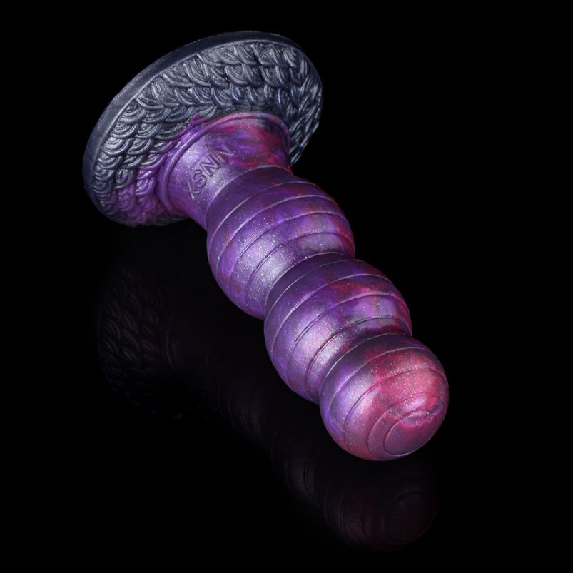 Fantasy Beaded Purple Silicone Small Dildo – Dual Density Anal Butt Plug Sex Toys for Women