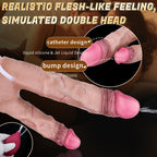 Double-Ended Squirting Dildo – Flesh Realistic Platinum Silicone | Strap-On & Couples Play