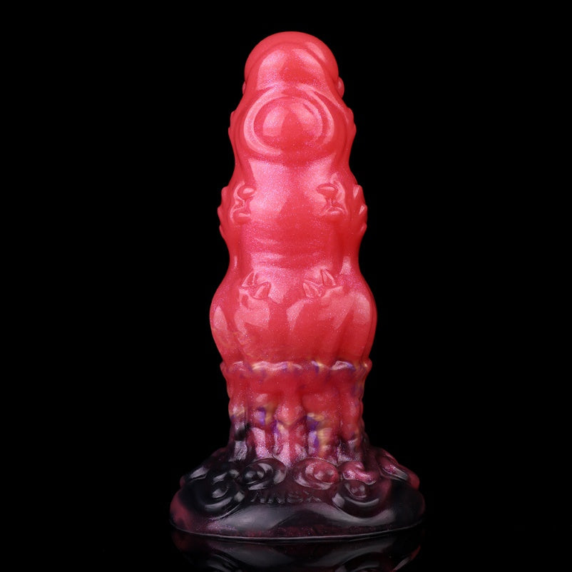 Black-to-Red Dragon Butt Plug – 5-Stage Diameter | Platinum Silicone | Fantasy Anal Stretch