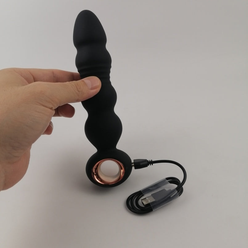 Waterproof Silicone Anal Beads Butt Plug Vibrator – Thrusting Stimulation Unisex Sex Toys