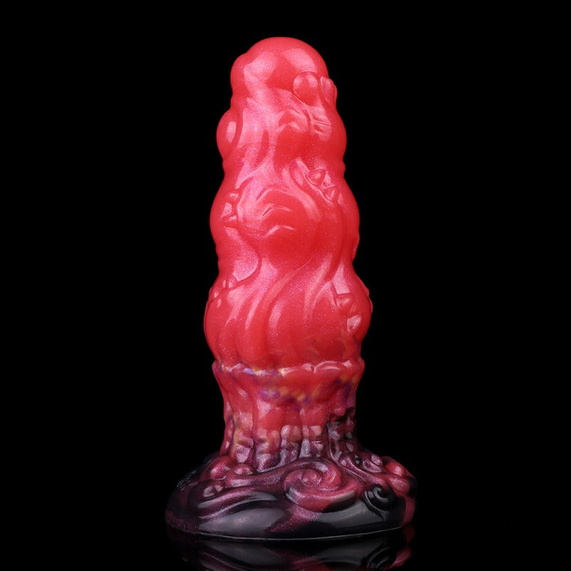 Black-to-Red Dragon Butt Plug – 5-Stage Diameter | Platinum Silicone | Fantasy Anal Stretch