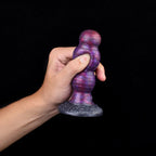 Fantasy Beaded Purple Silicone Small Dildo – Dual Density Anal Butt Plug Sex Toys for Women