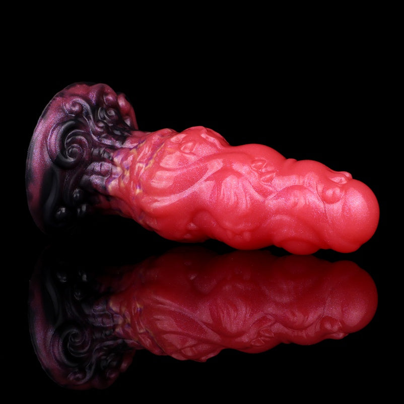 Black-to-Red Dragon Butt Plug – 5-Stage Diameter | Platinum Silicone | Fantasy Anal Stretch
