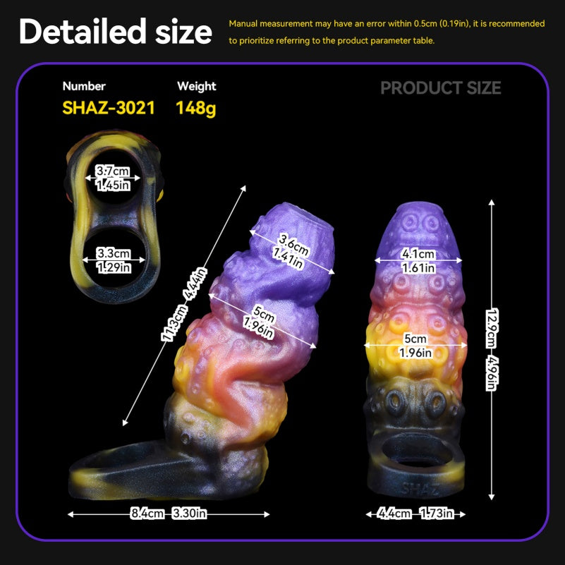 Octopus Fantasy Penis Sleeve – Alien Spiral 5-Inch Penis Extender for Deep-Stretch Pleasure
