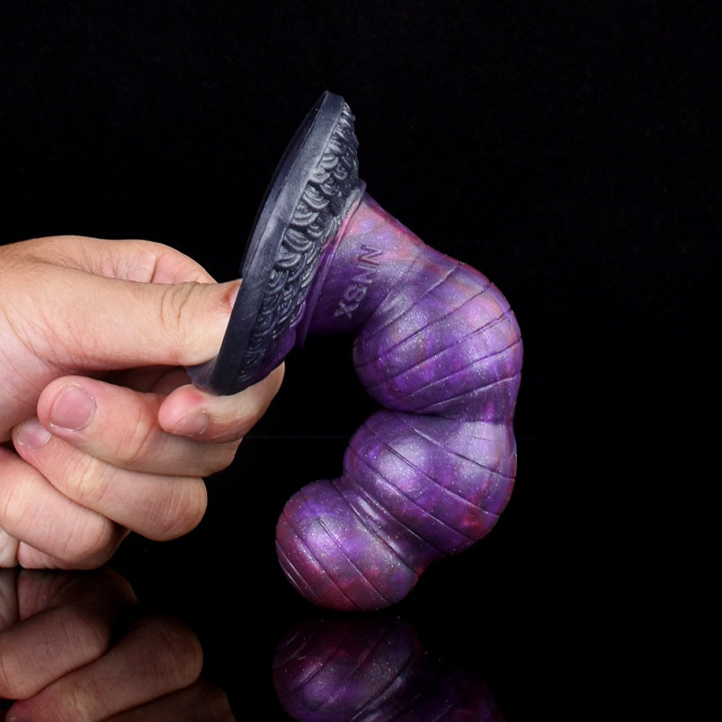 Fantasy Beaded Purple Silicone Small Dildo – Dual Density Anal Butt Plug Sex Toys for Women