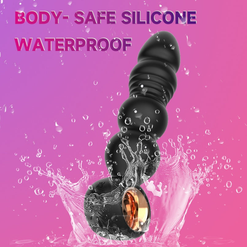 Waterproof Silicone Anal Beads Butt Plug Vibrator – Thrusting Stimulation Unisex Sex Toys