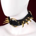 Black Leather Spiked Collar Bettie Bondage Set – Suitable for Dominant/Submissive Strap-on BDSM Gear