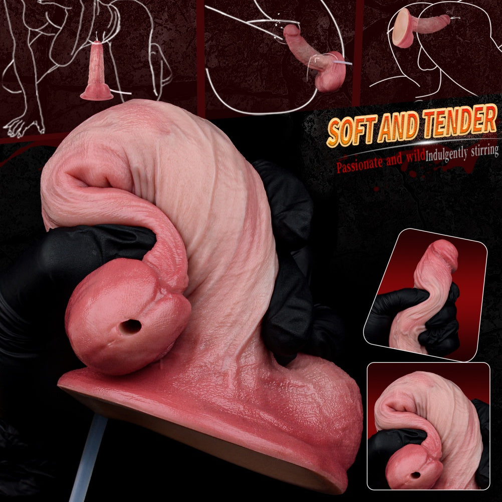 Domlust Meaty Squirting Dildo – Dual-Layer Silicone Realistic Ejaculating Toy with Creampie Fantasy