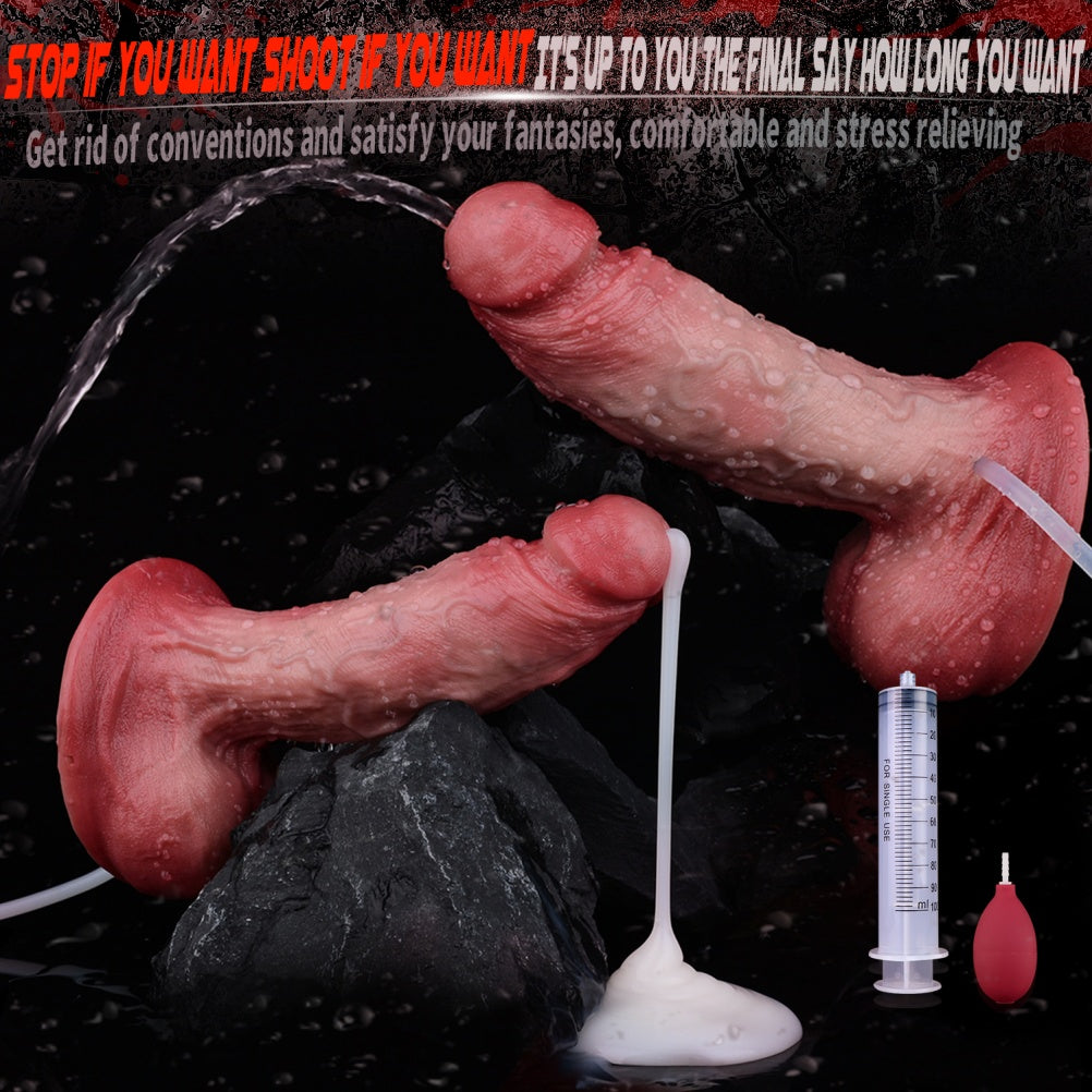 Domlust Meaty Squirting Dildo – Dual-Layer Silicone Realistic Ejaculating Toy with Creampie Fantasy