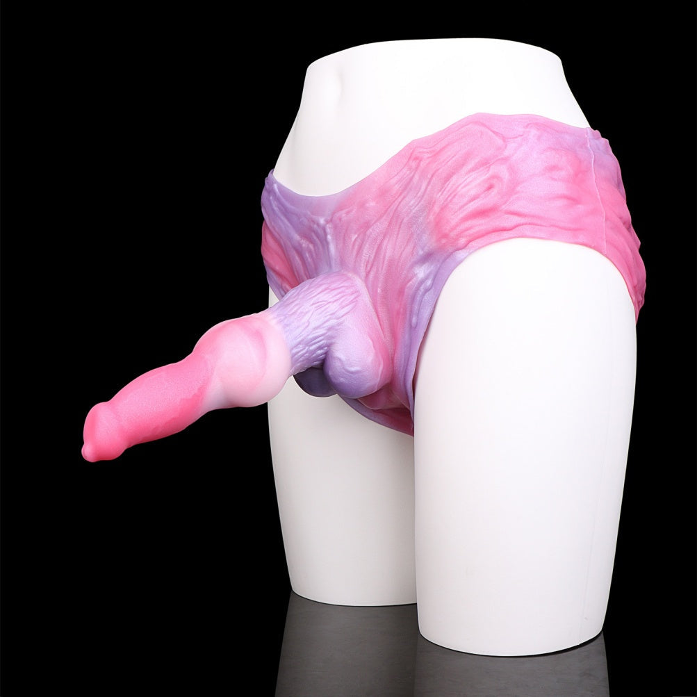 Fantasy Dogdildo Penis Sleeve Underwear – Pink Dildo Knotted Sex Cocksleeve Extender Gear
