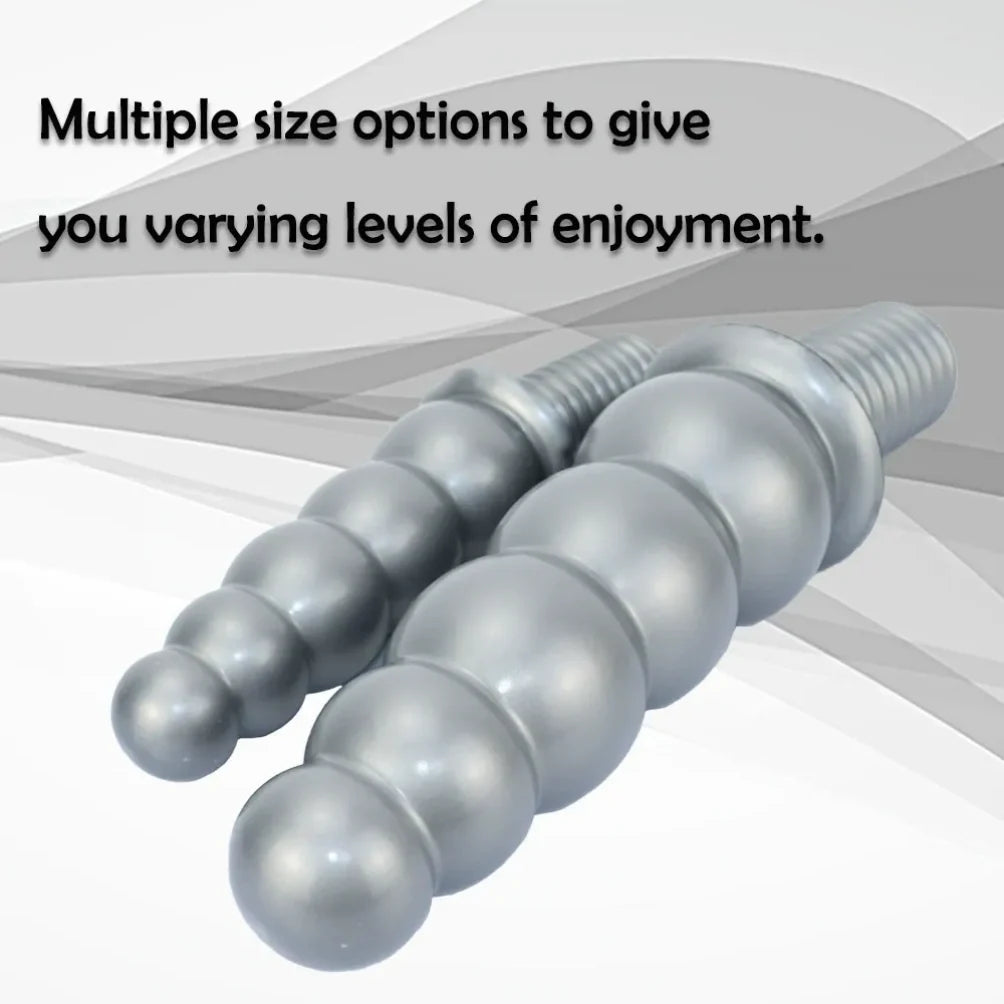Handheld Anal Beads Fist Dildo – 5-Bead Platinum Silicone Giant Dildo | S & L | Domlust