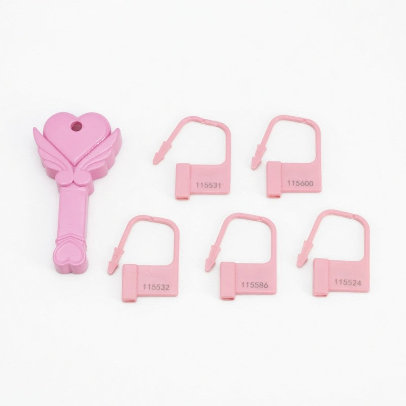Angel Fairy Wand Key Holder – Pink Heart Wing Chastity Key Holder | Kawaii Magic Wand Key Case for FLR & Femdom