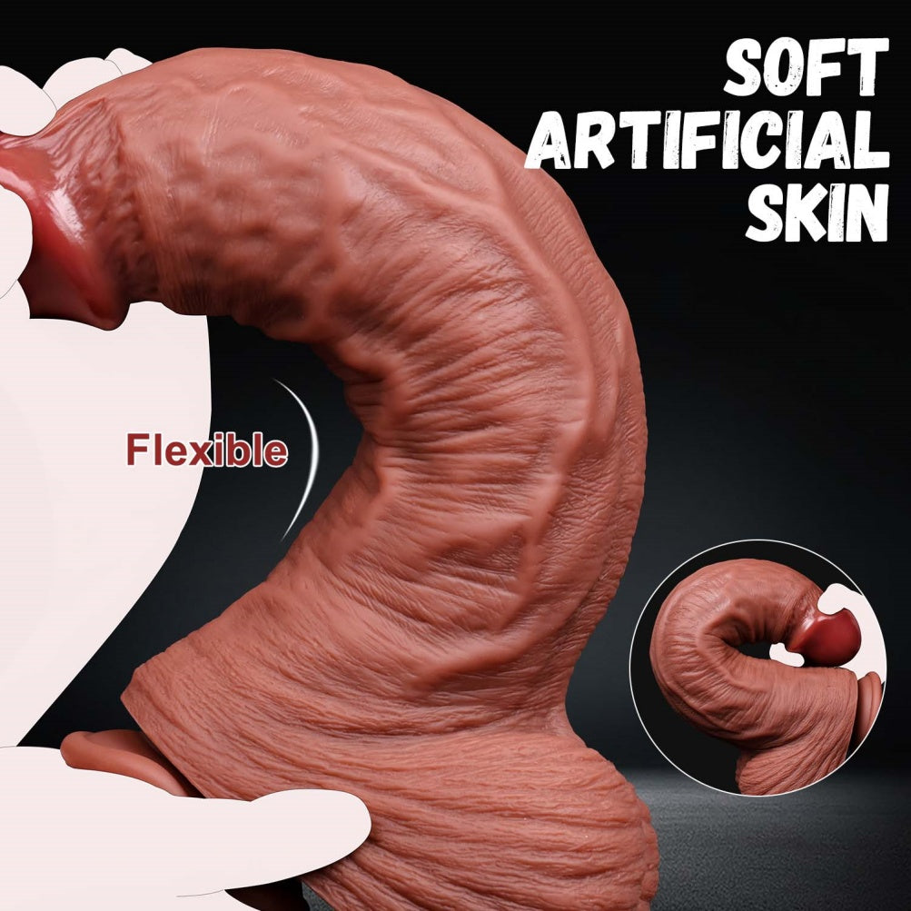Realistic Giant Dildo – Thick Veined Shaft, Suction Cup & G-Spot Curve | Domlust