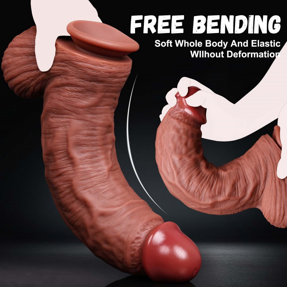 Realistic Giant Dildo – Thick Veined Shaft, Suction Cup & G-Spot Curve | Domlust