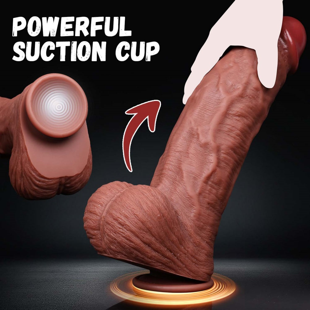 Realistic Giant Dildo – Thick Veined Shaft, Suction Cup & G-Spot Curve | Domlust