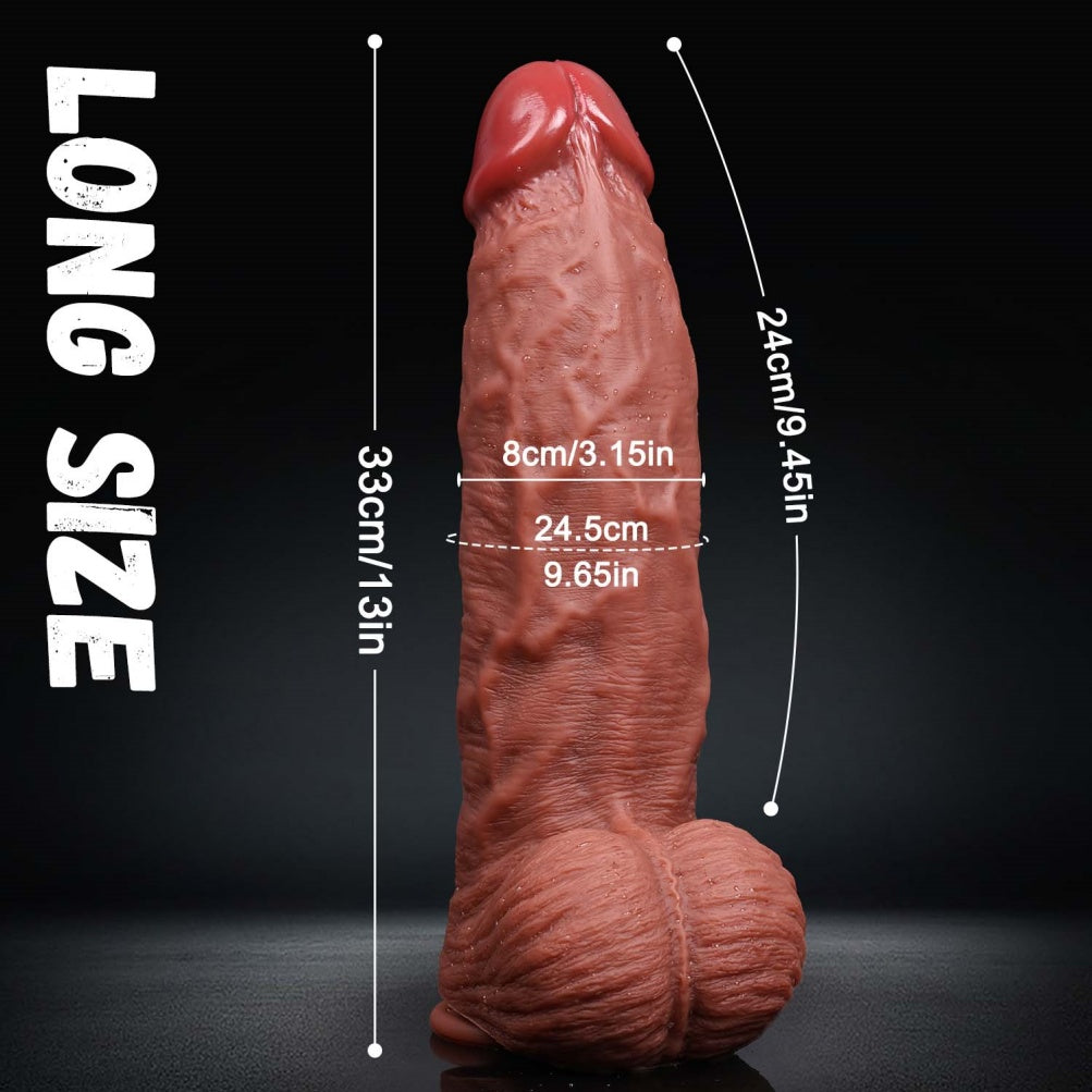 Realistic Giant Dildo – Thick Veined Shaft, Suction Cup & G-Spot Curve | Domlust