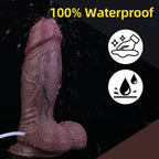 Domlust Realistic Uncut Squirting Dildo – Dual-Density Platinum Silicone 8.6" Black Suction Cup Fetish Sex Toy