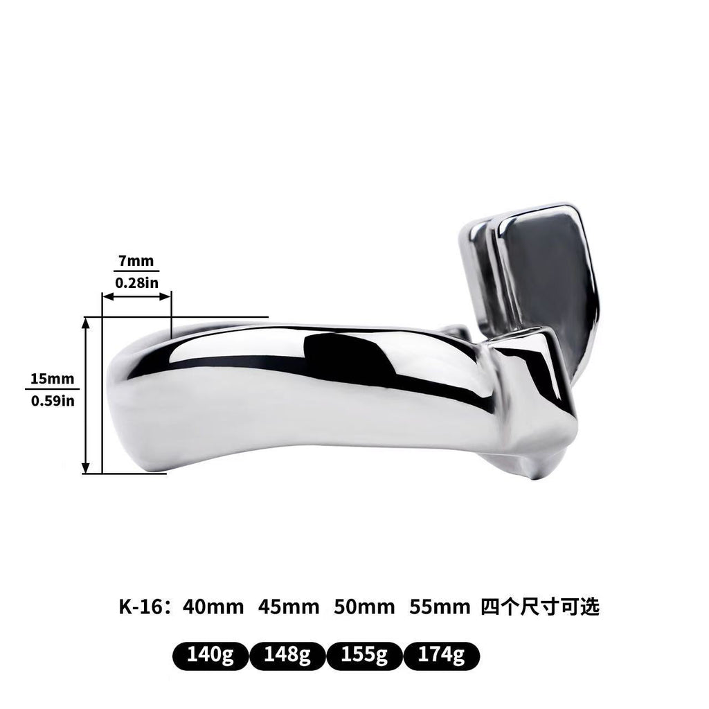 Metal Male Chastity Cage with Interchangeable Ring Attachments K16