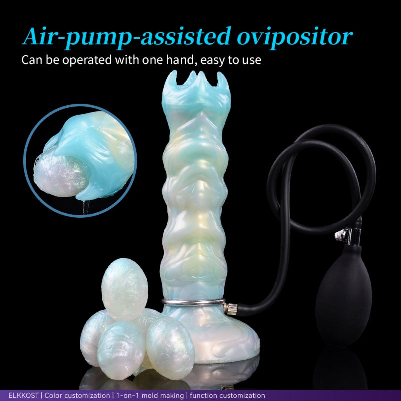 Domlust Spiral Ovipositor Dildo – Platinum Silicone Fantasy Fetish Toy for Vaginal & Anal Play
