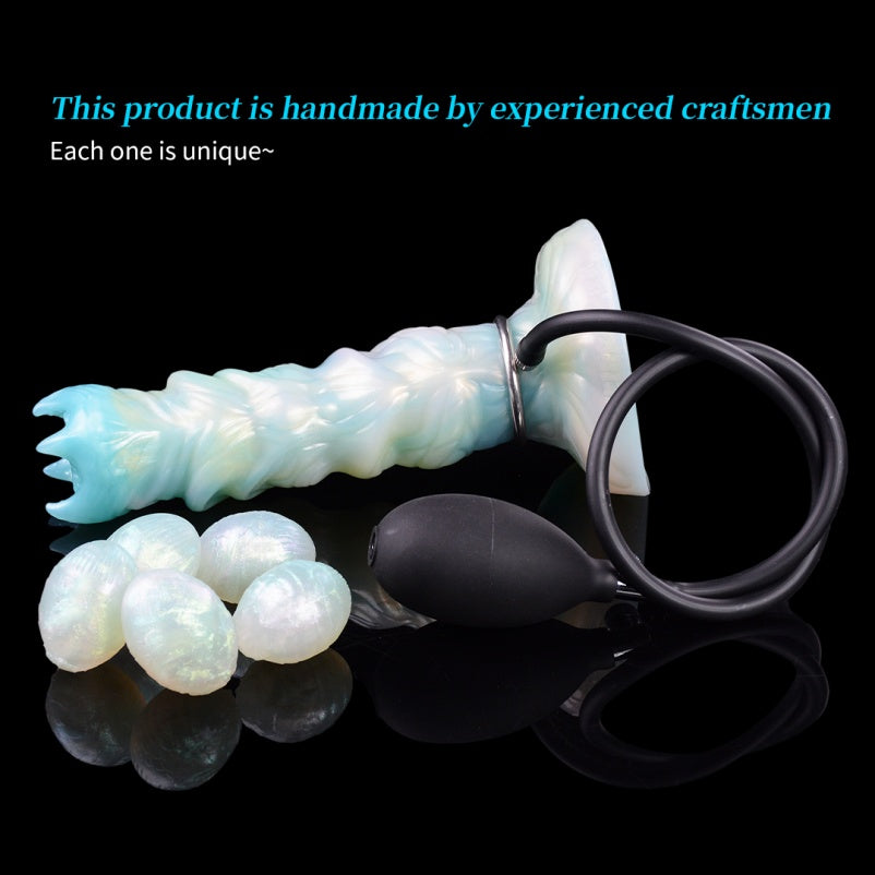 Domlust Spiral Ovipositor Dildo – Platinum Silicone Fantasy Fetish Toy for Vaginal & Anal Play