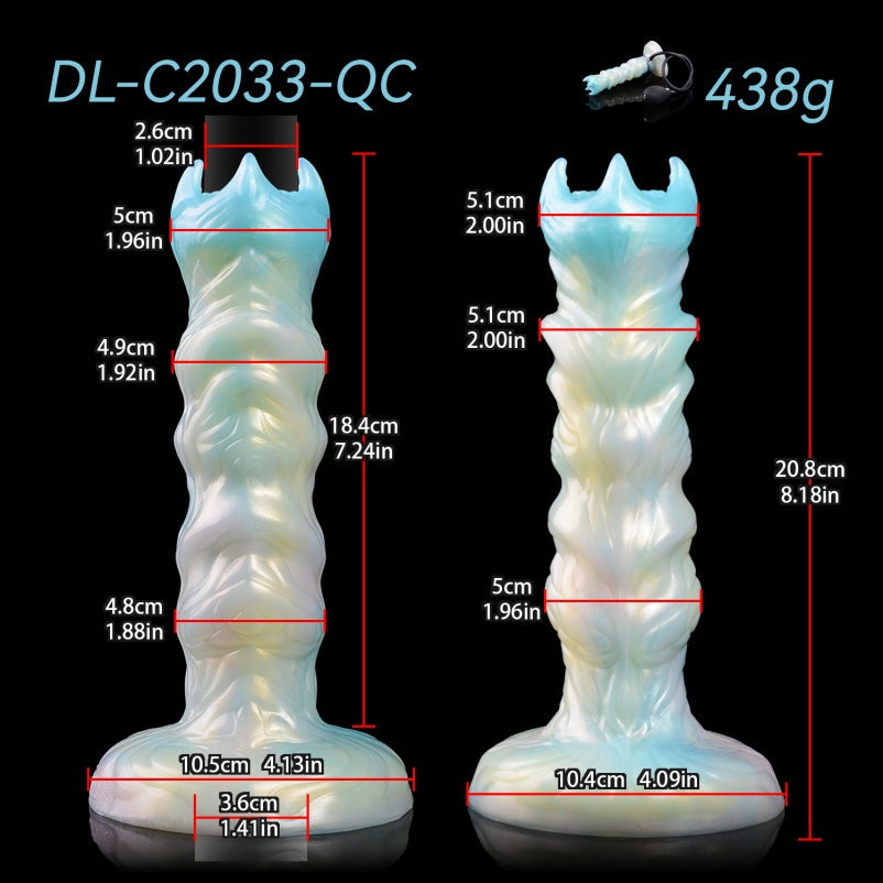 Domlust Spiral Ovipositor Dildo – Platinum Silicone Fantasy Fetish Toy for Vaginal & Anal Play