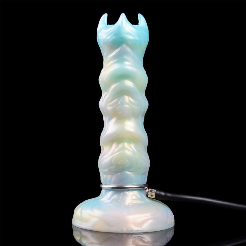 Domlust Spiral Ovipositor Dildo – Platinum Silicone Fantasy Fetish Toy for Vaginal & Anal Play